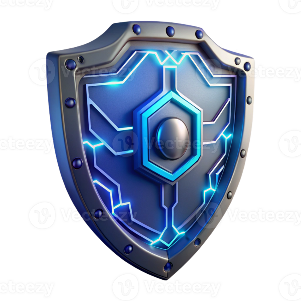 dramatic creative Futuristic 3D Shield Illustration premium png
