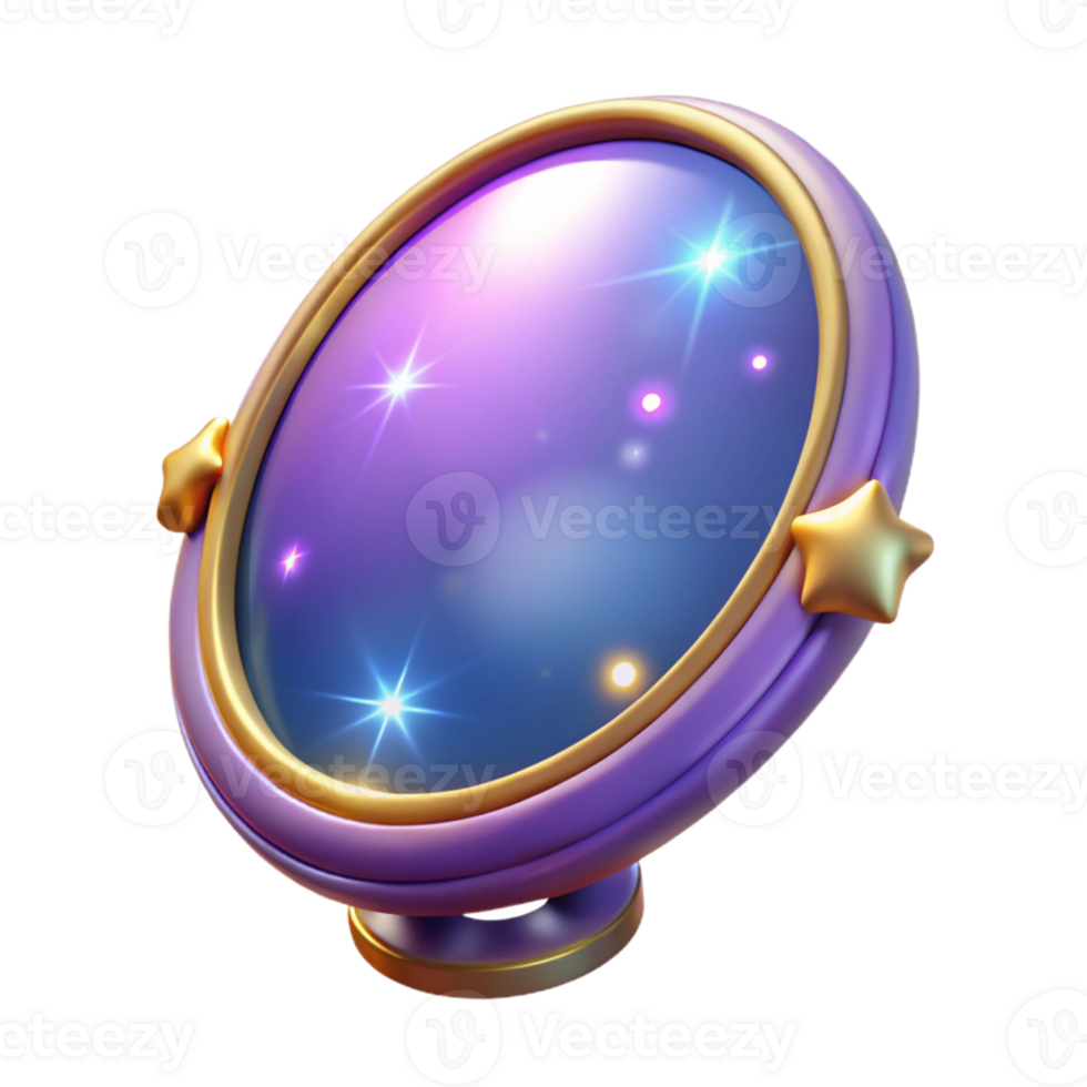 extraordinary classic 3D Render of Magical Starry Mirror high resolution png