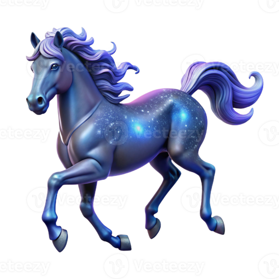 impressive abstract Celestial Horse 3D Render high resolution png
