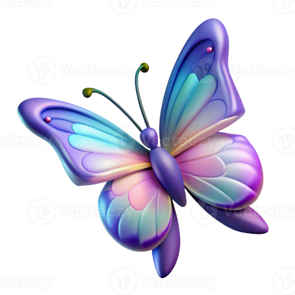 vibrant creative 3D Render of a Colorful Butterfly exclusive png
