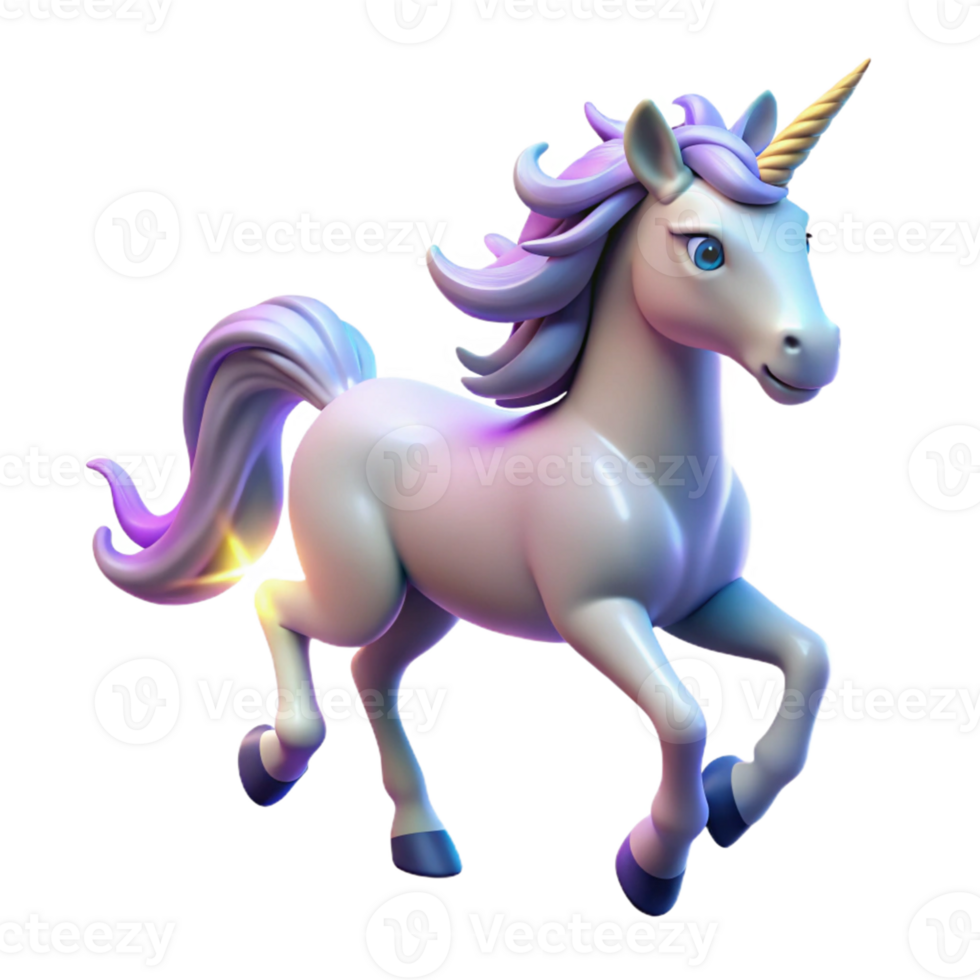 elegant rustic 3D Render Magical Unicorn exclusive png