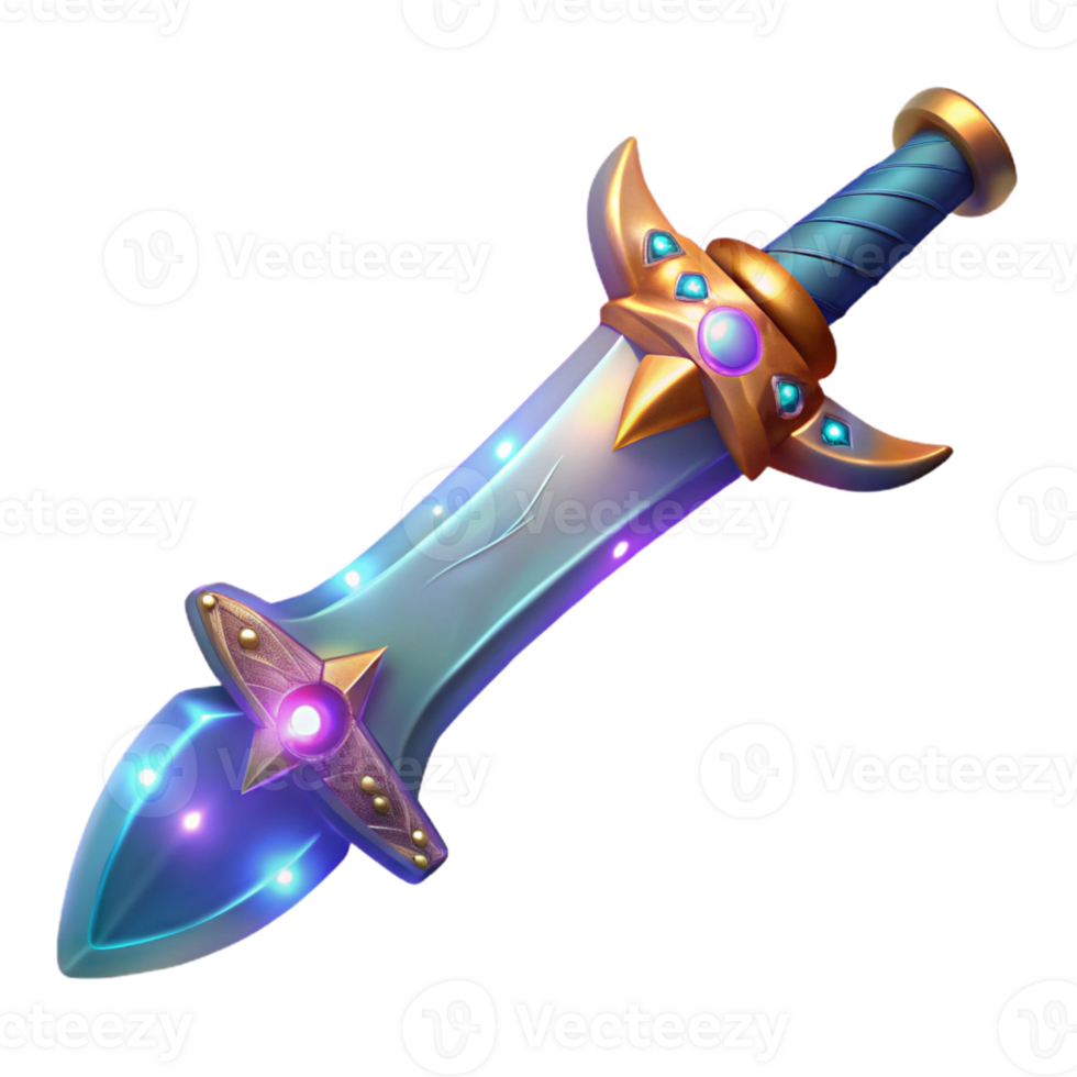 elegant abstract Magical 3D Sword Illustration high quality png
