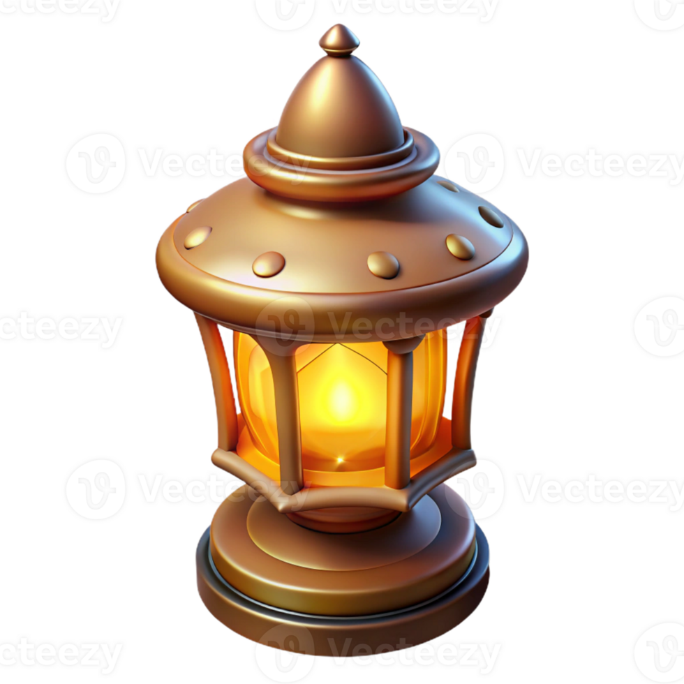 elegant minimalist Glowing 3D Lantern Illustration genuine png