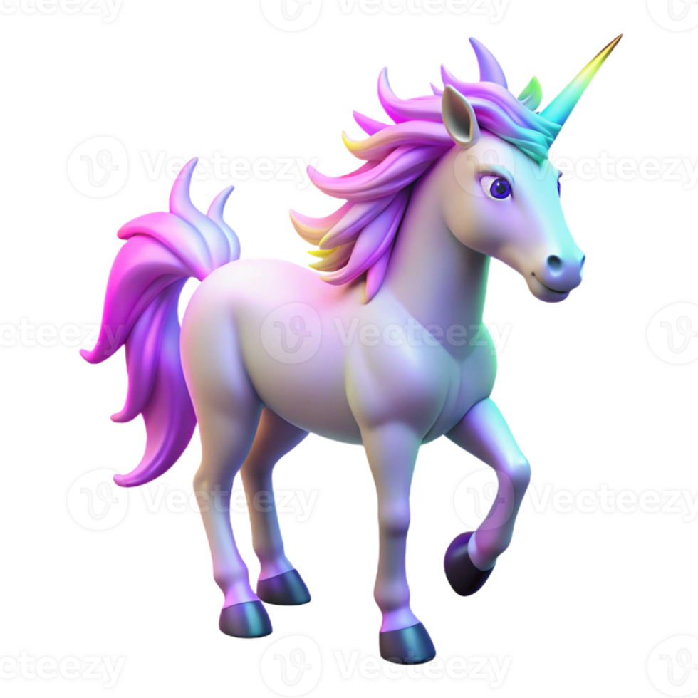beautiful abstract 3D Render of a Magical Unicorn 4K png