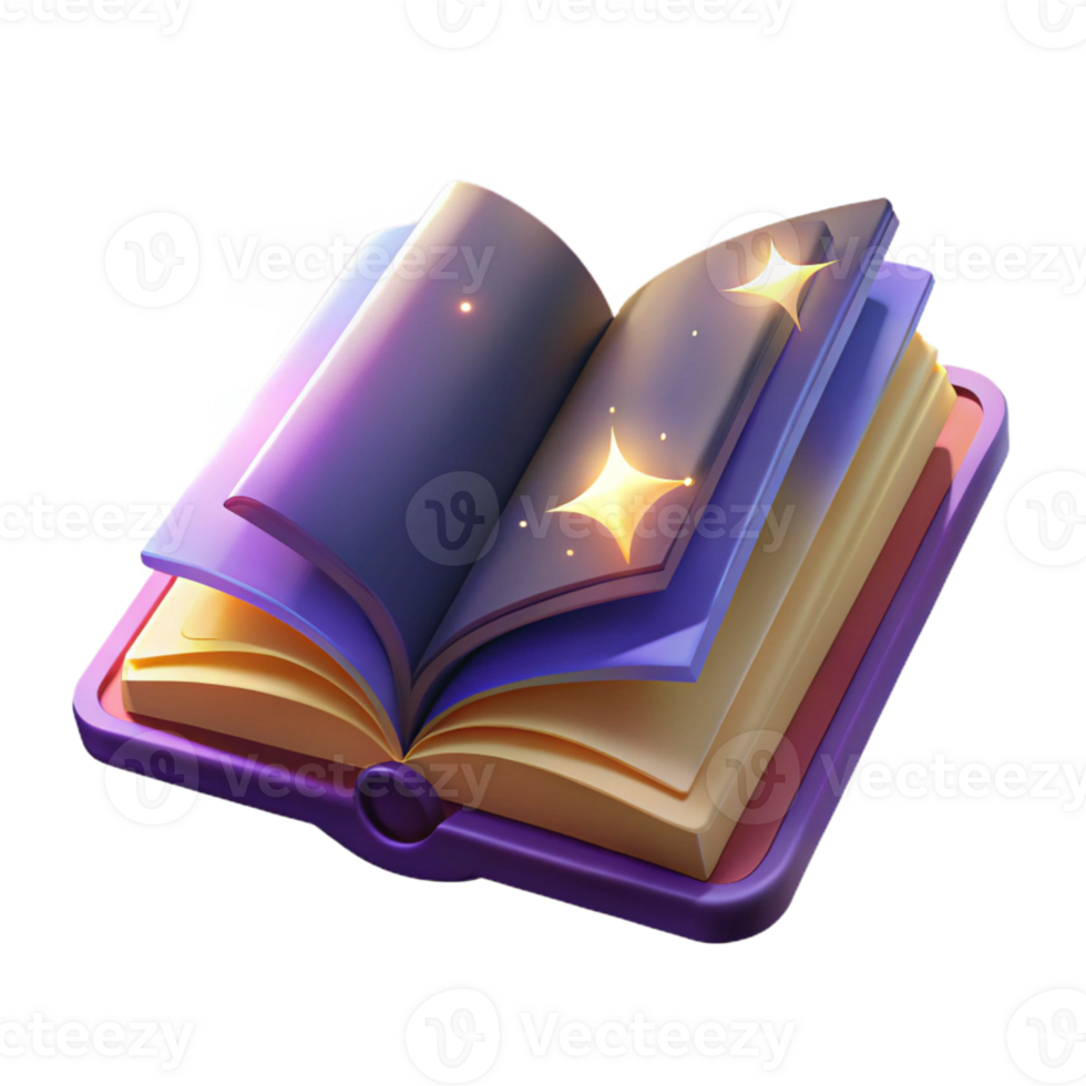magnificent classic Magical Book 3D Illustration high resolution png