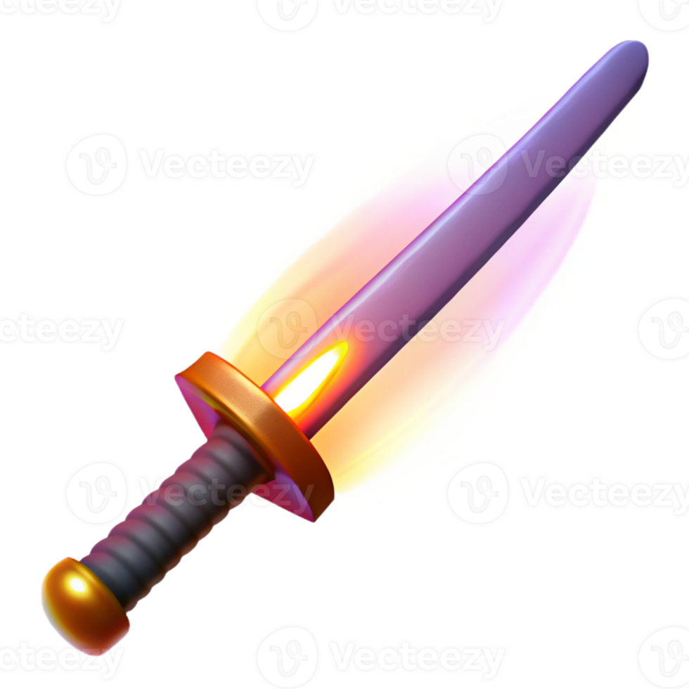 stunning rustic Glowing 3D Sword Illustration high resolution png
