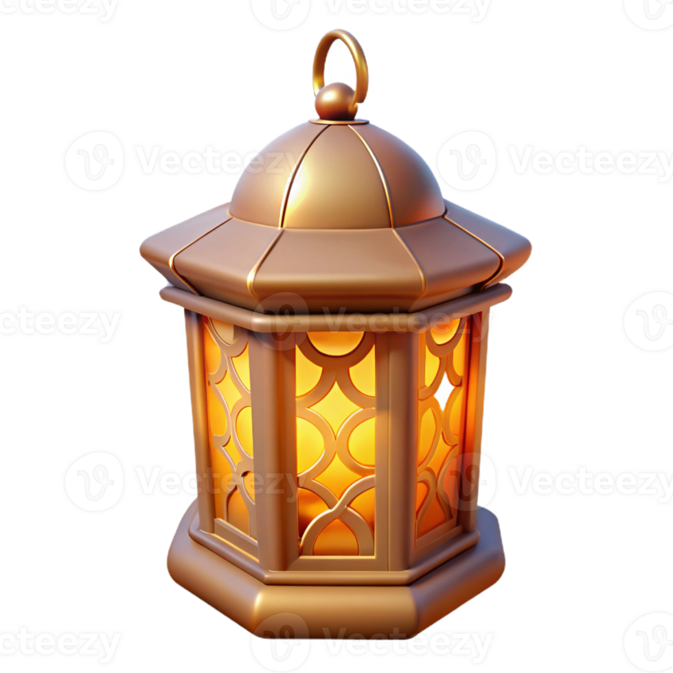 wonderful modern 3D Render Golden Lantern Illustration genuine png