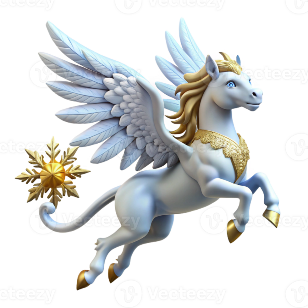 wonderful abstract Majestic 3D Pegasus Illustration professional png