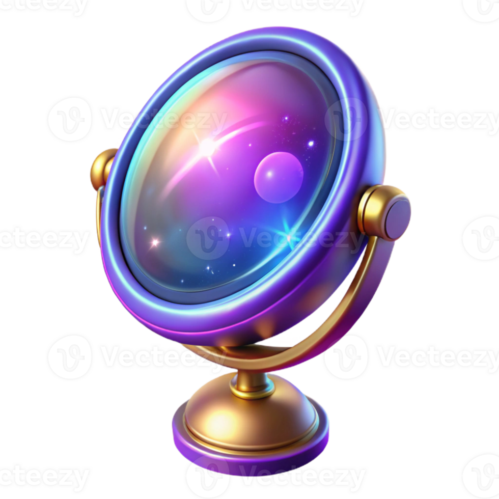 stunning abstract Cosmic Mirror 3D Illustration high resolution png
