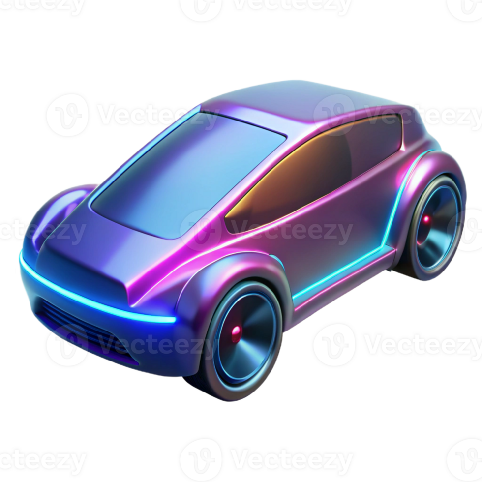 wonderful contemporary Neon Car 3D Render authentic png