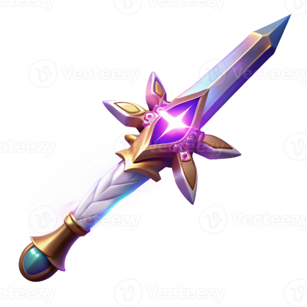 wonderful traditional Magical Crystal Dagger Illustration professional png