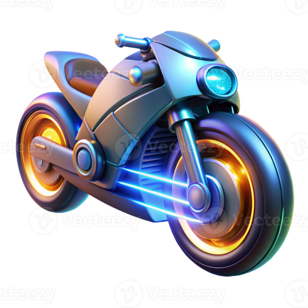 magnificent abstract Futuristic Motorcycle 3D Render exclusive png