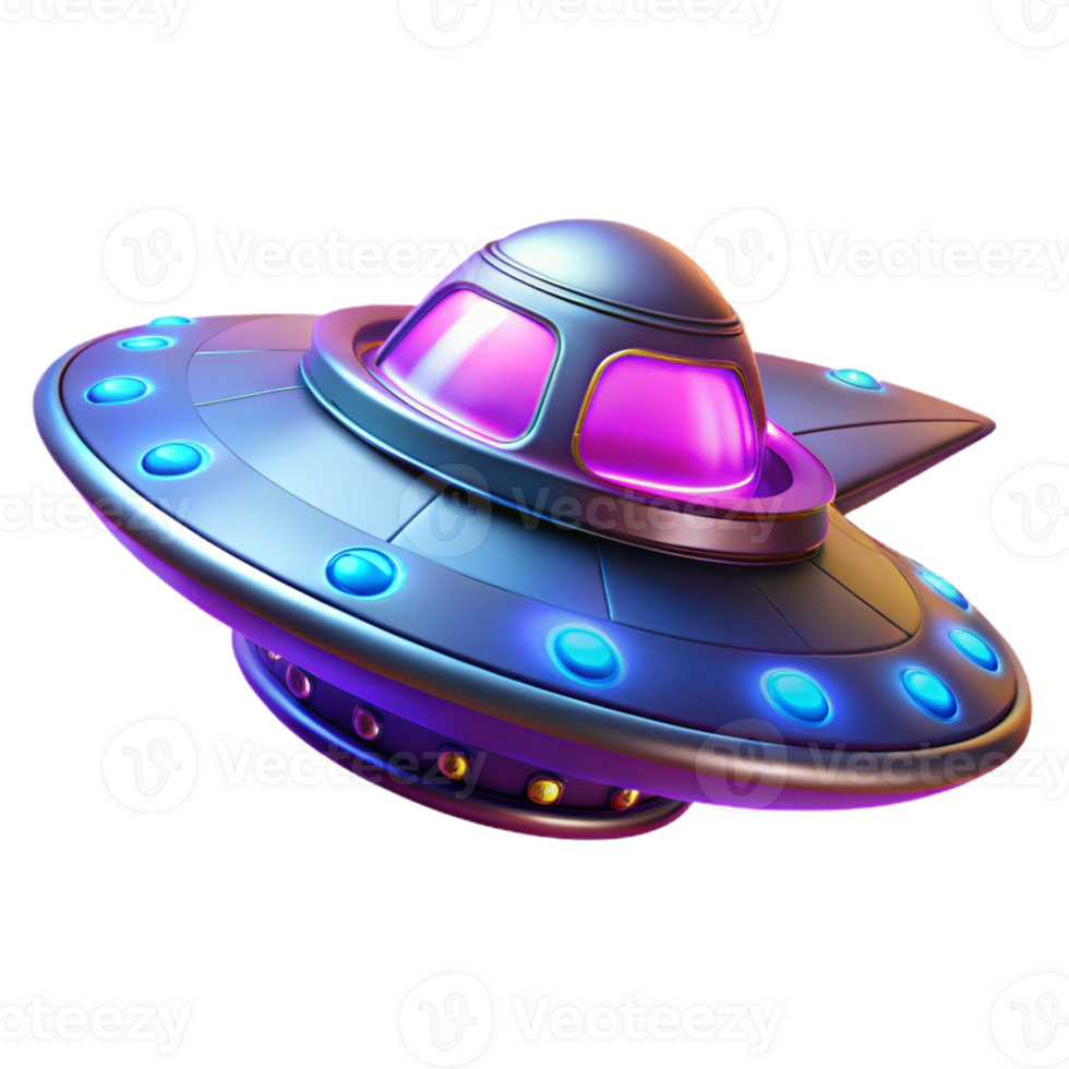 impressive traditional 3D Render of a Futuristic UFO high resolution png