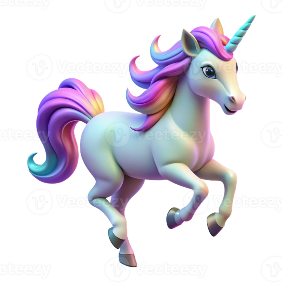 dramatic abstract Pastel Unicorn 3D Render exclusive png