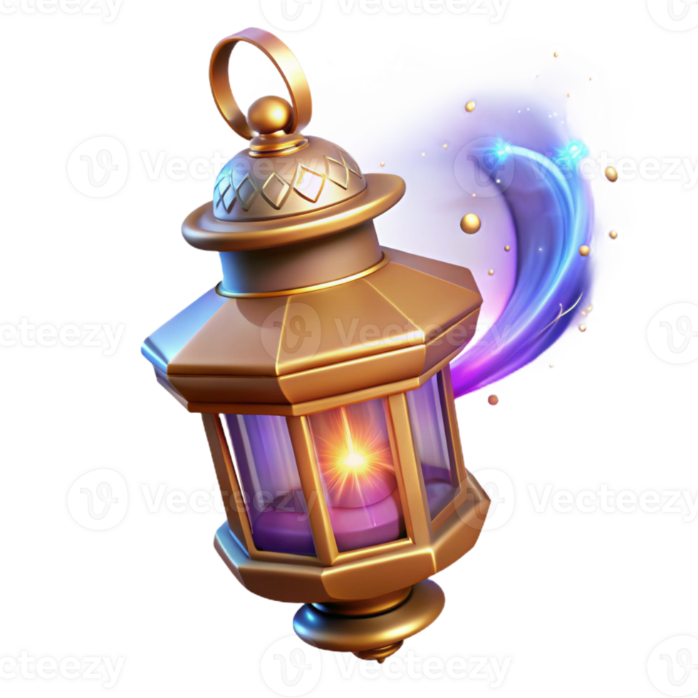 impressive contemporary Glowing Lantern 3D Render professional png