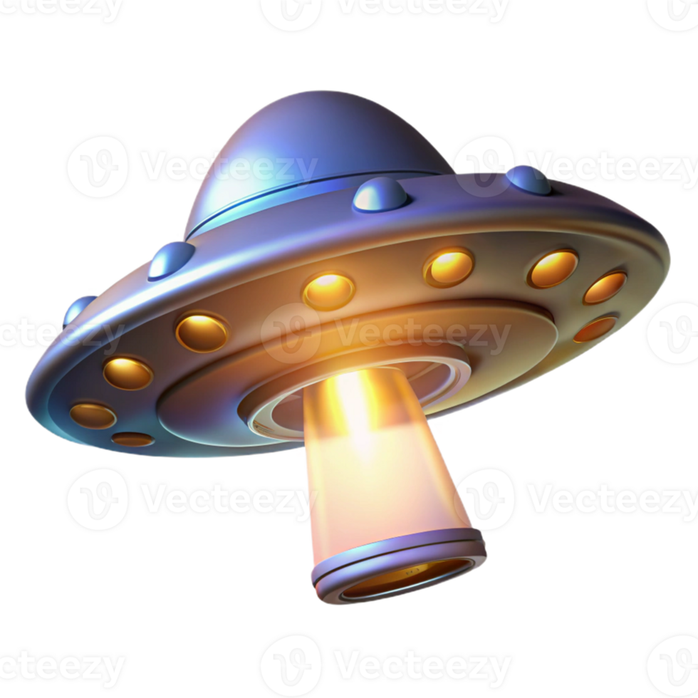 wonderful modern 3D Render of a Flying Saucer detailed png