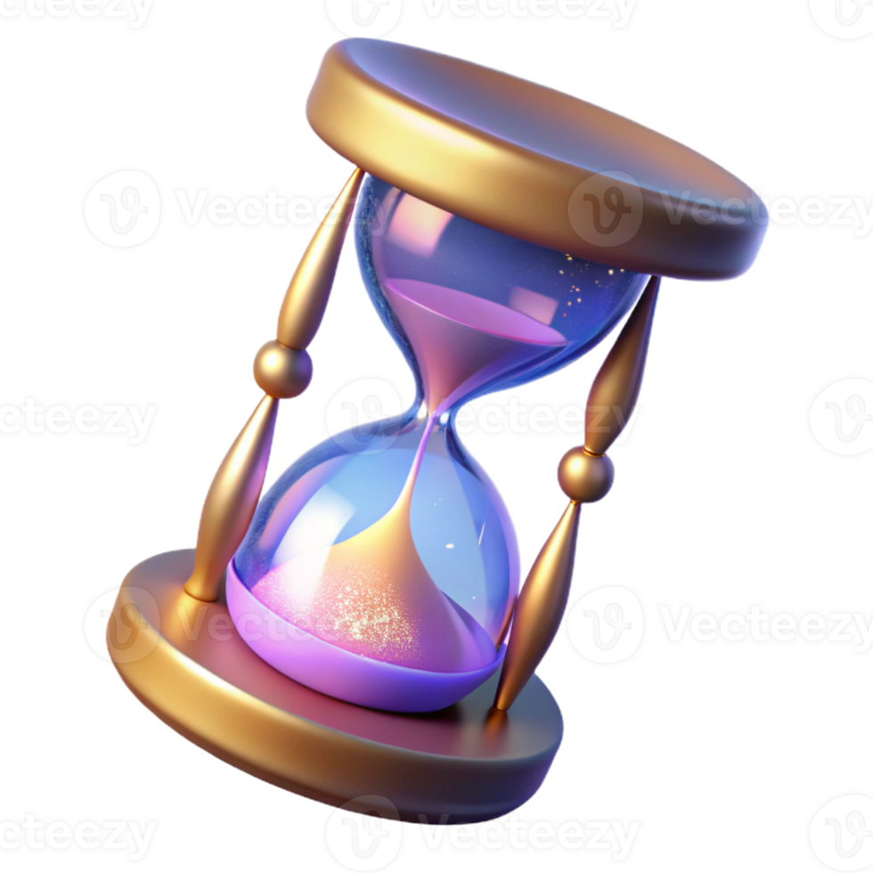 magnificent vintage 3D Render of a Sparkling Hourglass genuine png