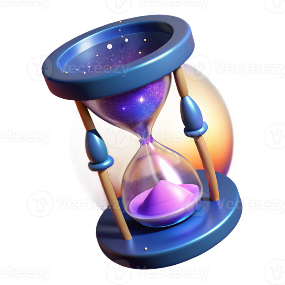 serene abstract Cosmic Hourglass 3D Render premium png