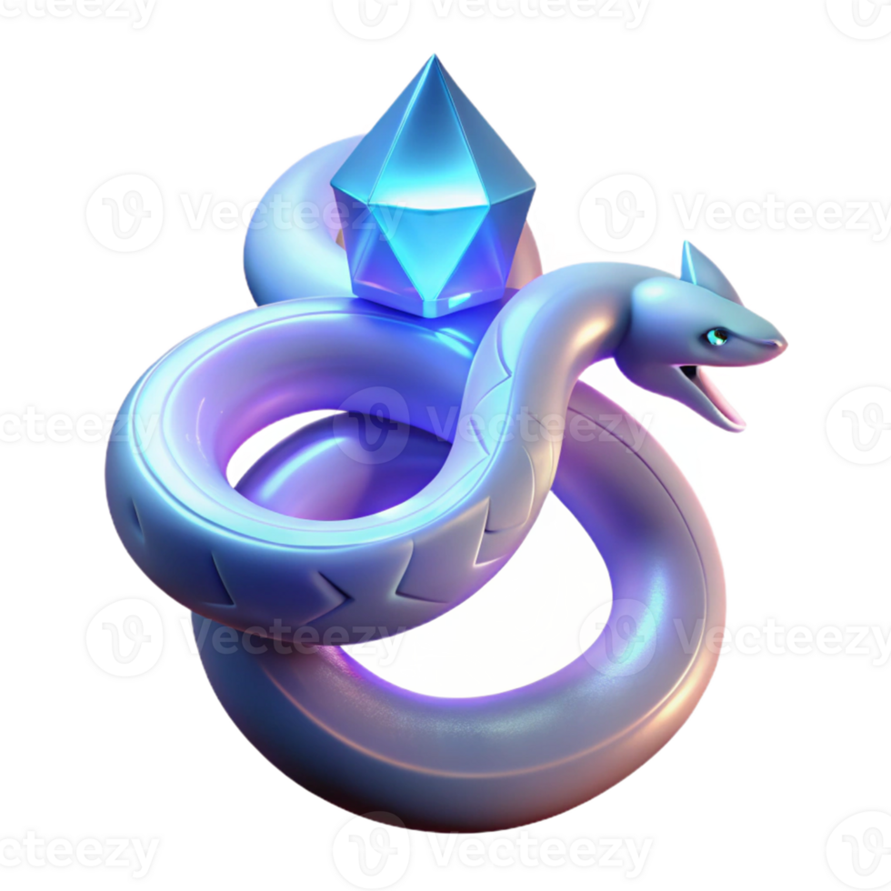 elegant contemporary 3D Render of a Serpentine Jewel high resolution png