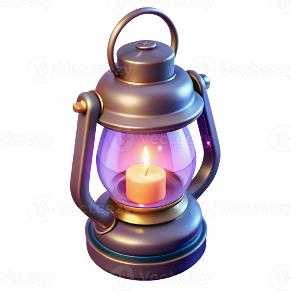 wonderful vintage 3D Render Glowing Lantern Illustration authentic png