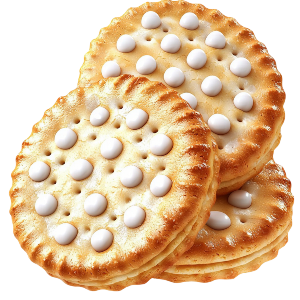 Crackers symbolizing snack light texture and versatile topping png