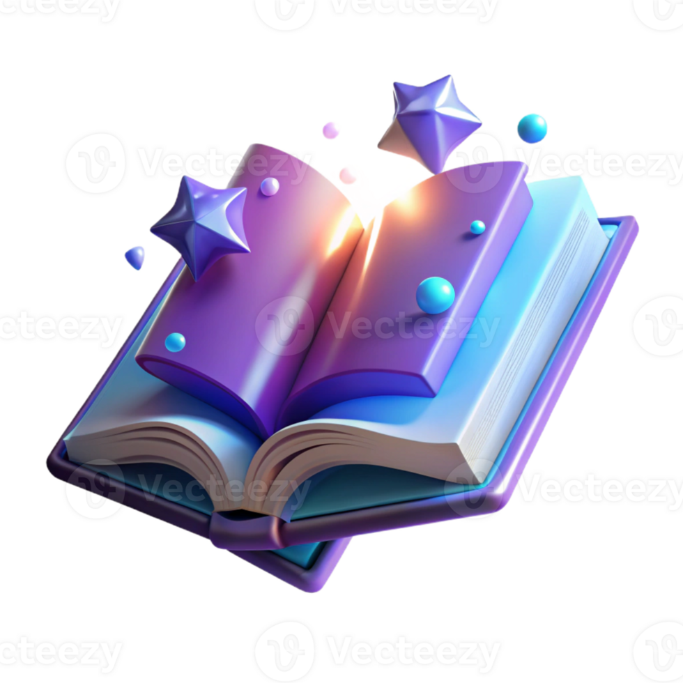 stunning traditional 3D Book Illustration Magic high resolution png