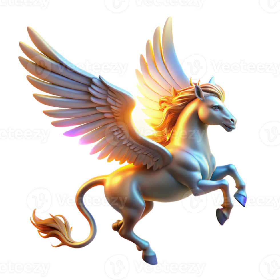 magnificent creative Majestic Pegasus 3D Illustration exclusive png