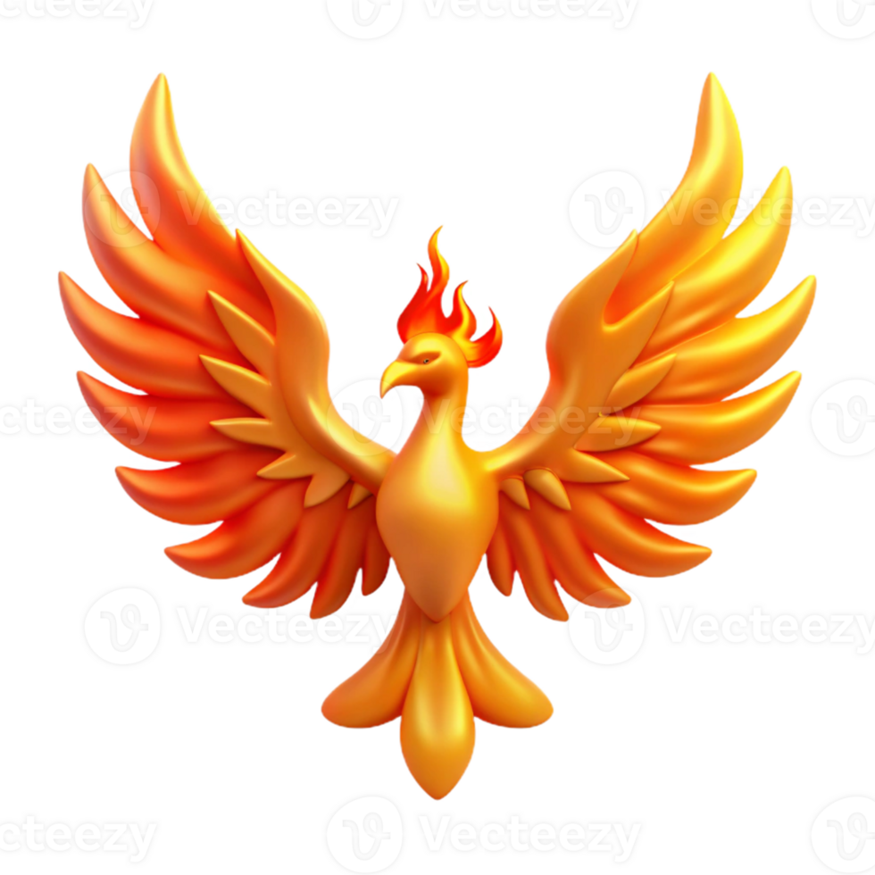 beautiful classic Fiery Phoenix 3D Render 4K png