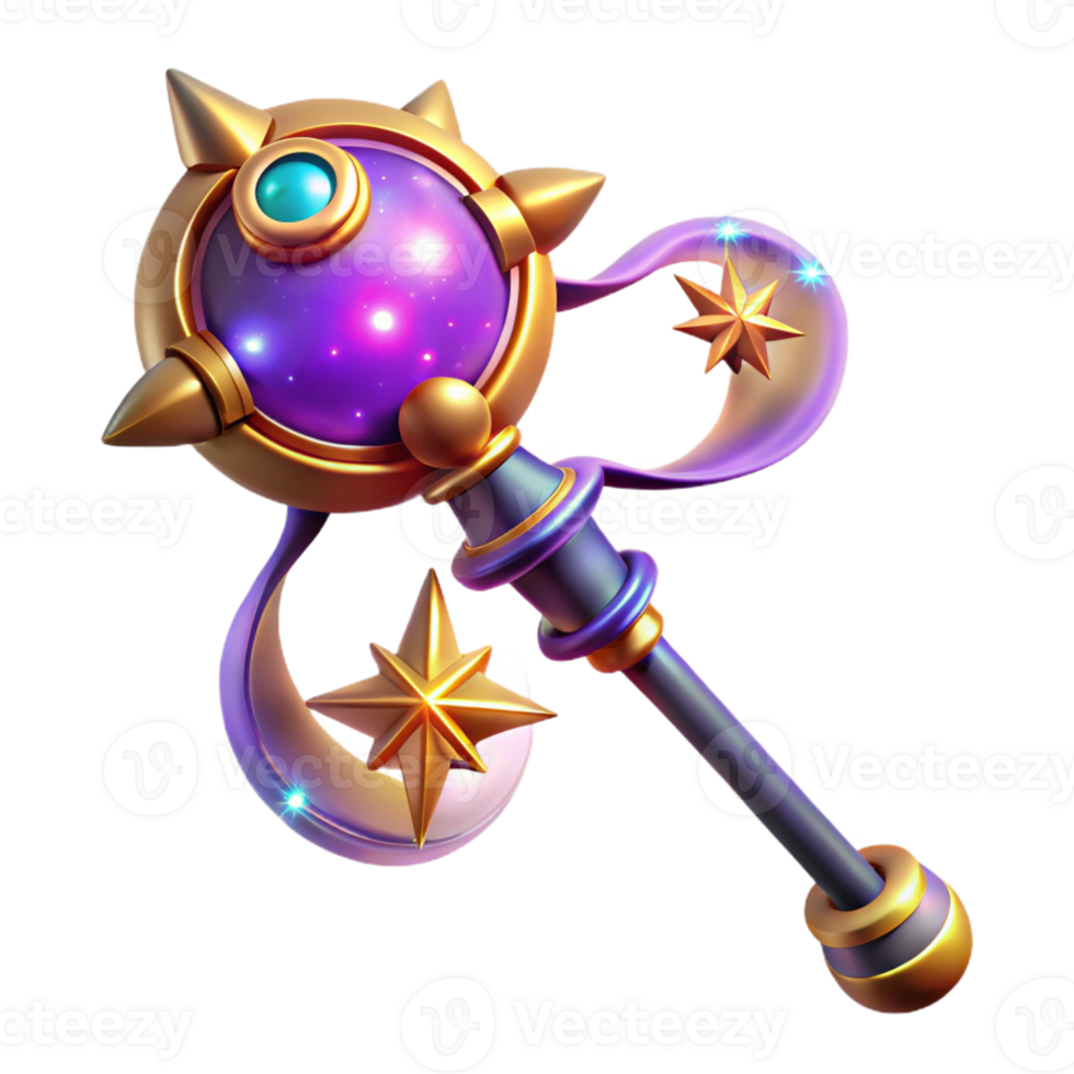 extraordinary abstract Cosmic Wand 3D Render high resolution png