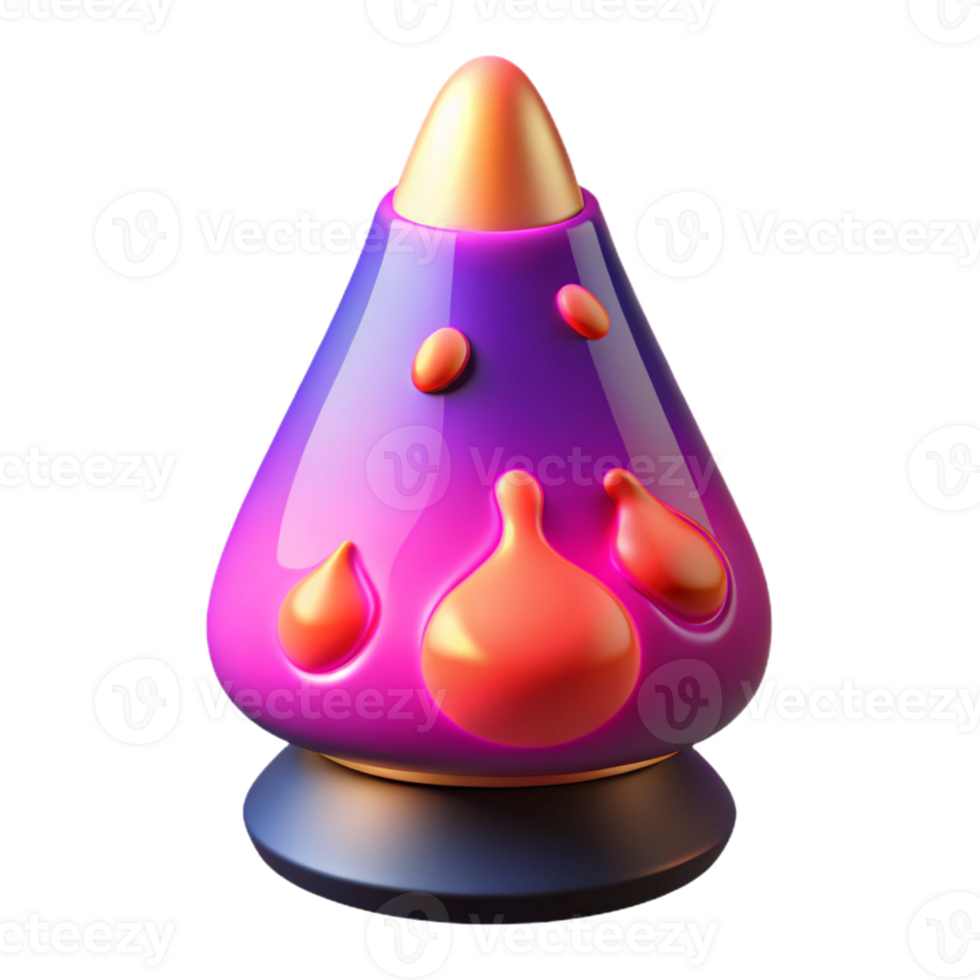 wonderful contemporary 3D Render Abstract Purple and Orange Lava Lamp exclusive png