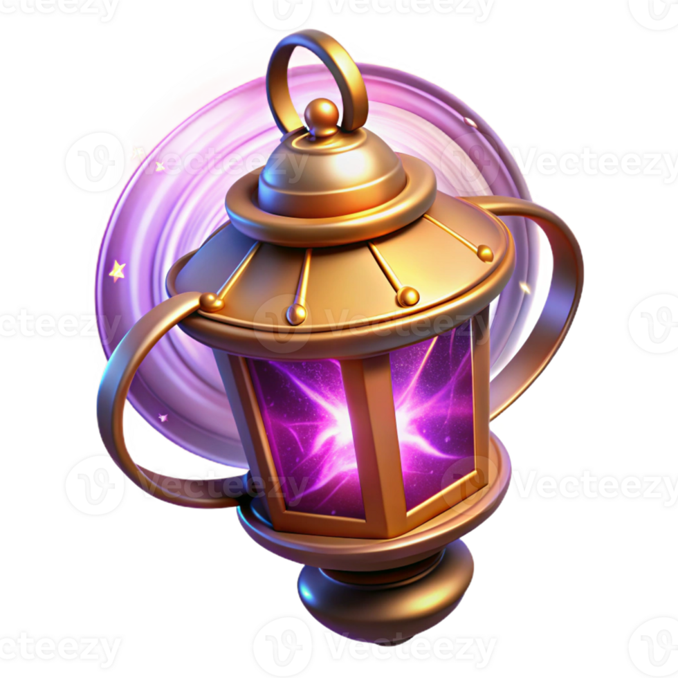 stunning rustic Enchanted Golden Lantern 3D Render authentic png