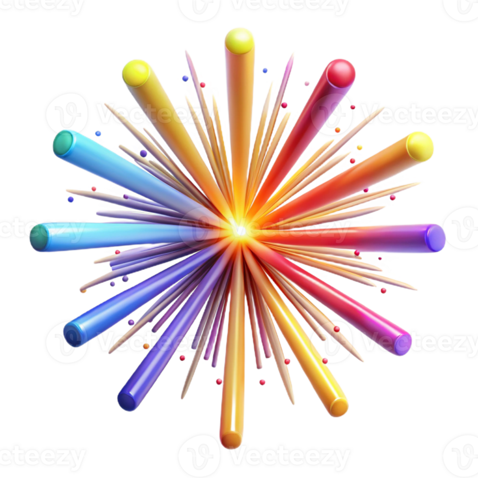 elegant creative Colorful 3D Burst Abstract Background Image original png