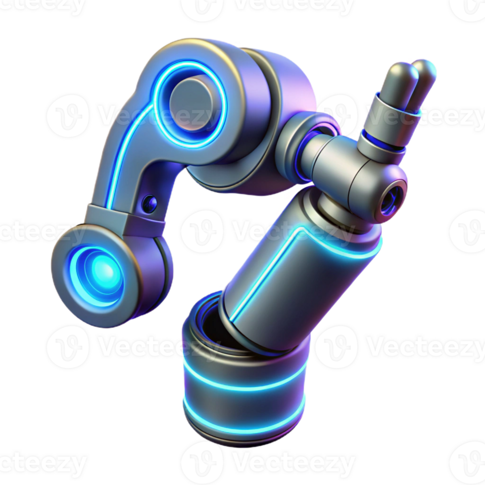 beautiful modern 3D Render Futuristic Robotic Arm Illustration premium png