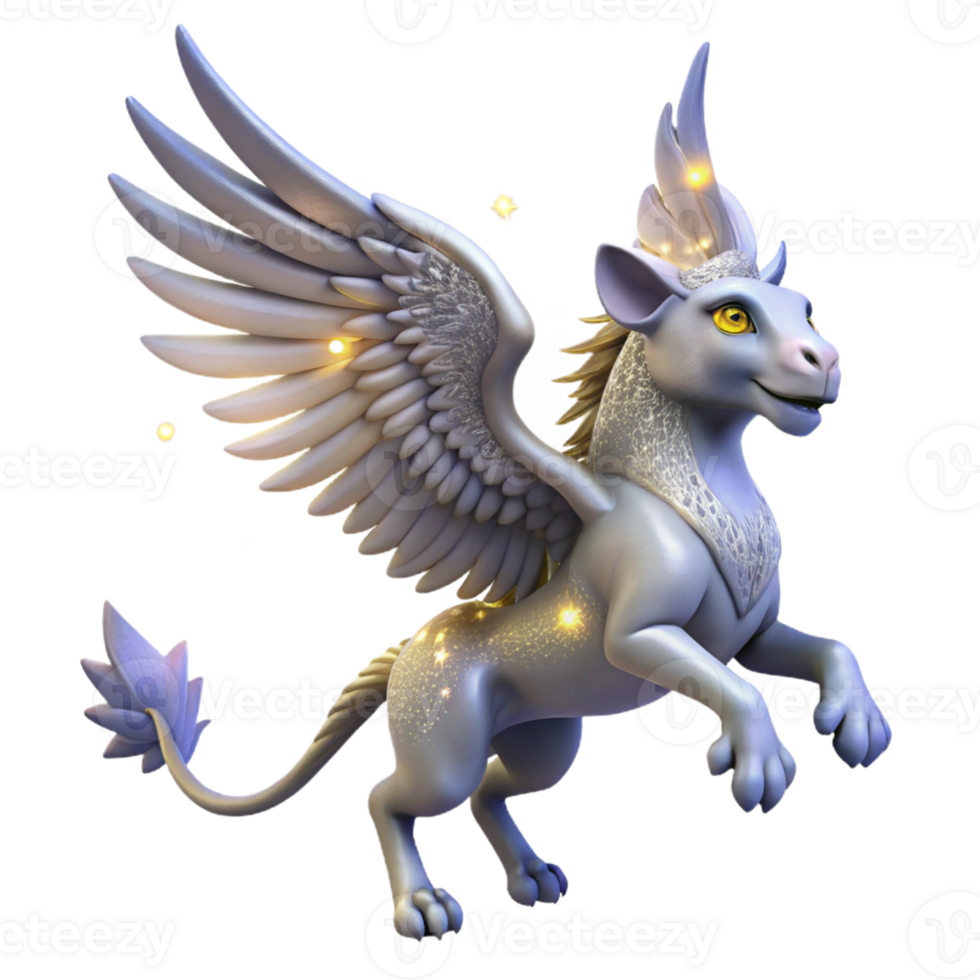 impressive modern Glimmering Griffin 3D Render high resolution png