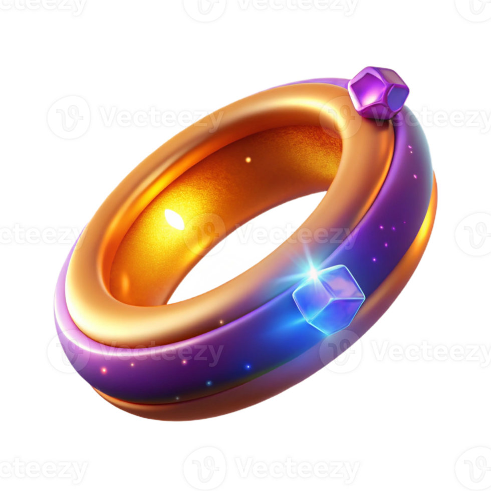 elegant abstract 3D Render of a Glowing Ring original png