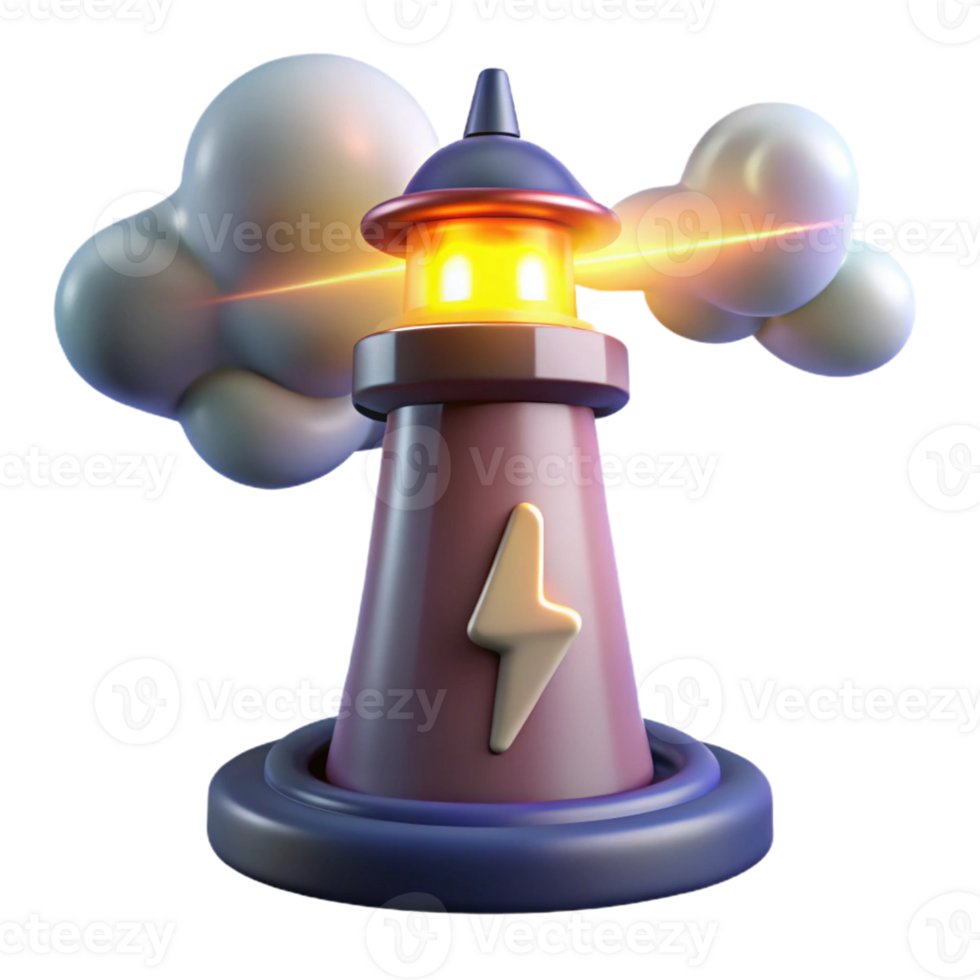 elegant creative 3D Cartoon Lighthouse Illustration professional png
