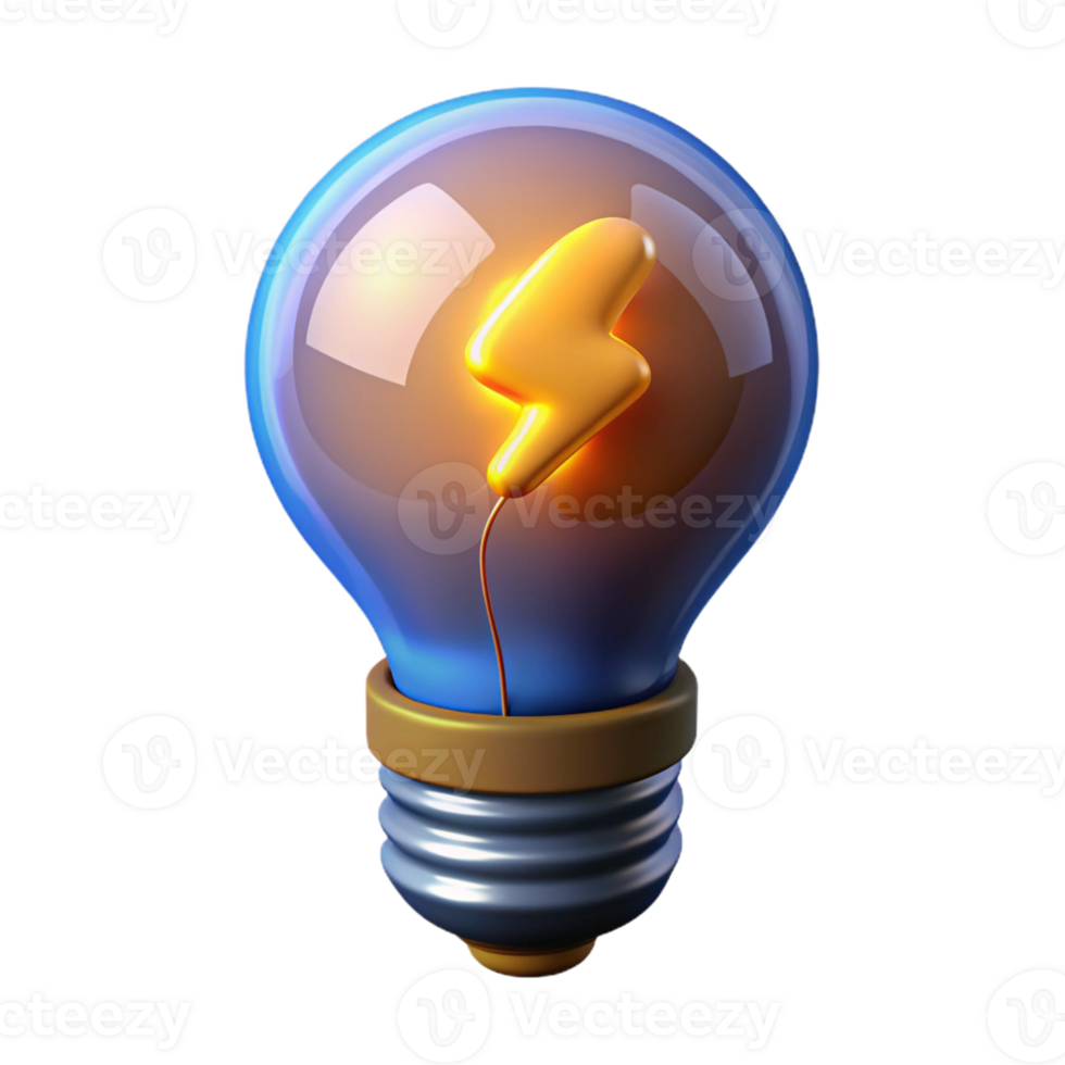 elegant traditional 3D Lightbulb Illustration Bright Idea, Innovation, Energy, Power, Concept, Design, Creativity, Solution exclusive png