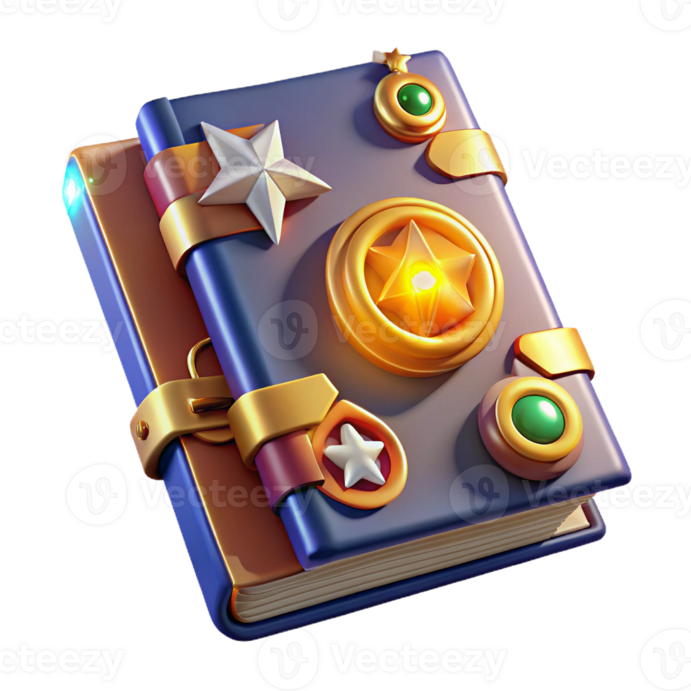 magnificent vintage Enchanted Book 3D Illustration premium png