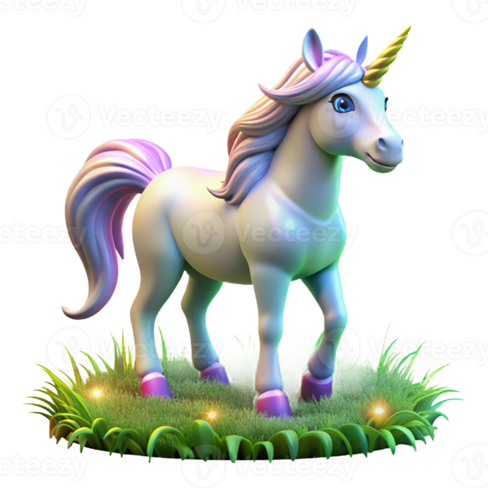 stunning rustic Magical Unicorn 3D Render original png