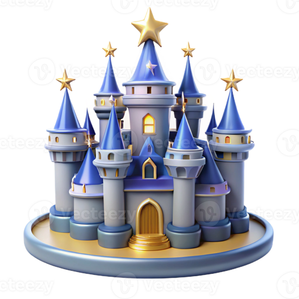 dramatic vintage Fairytale Castle 3D Render premium png