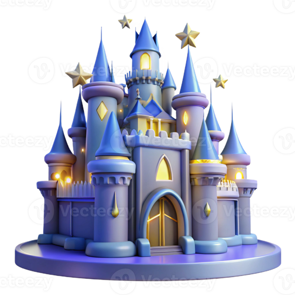 stunning abstract Enchanted Castle 3D Render original png