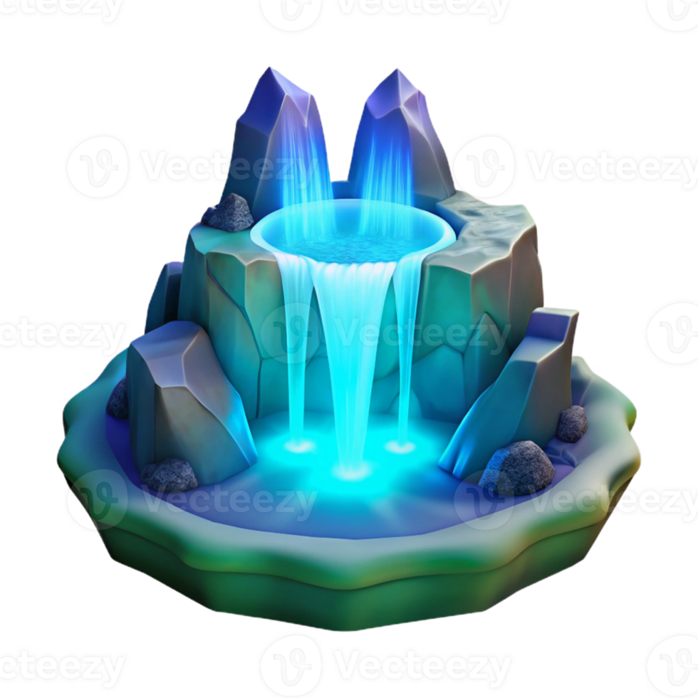 impressive vintage Enchanted Waterfall 3D Model high resolution png