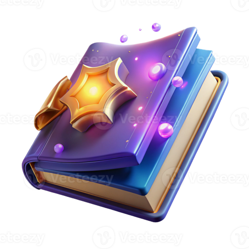 elegant creative 3D Render of Magical Book with Star exclusive png