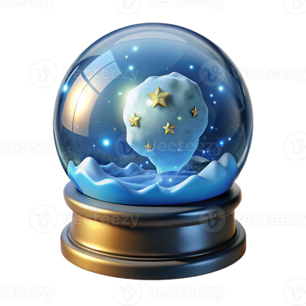 dramatic rustic 3D Render Snow Globe with Stars high resolution png