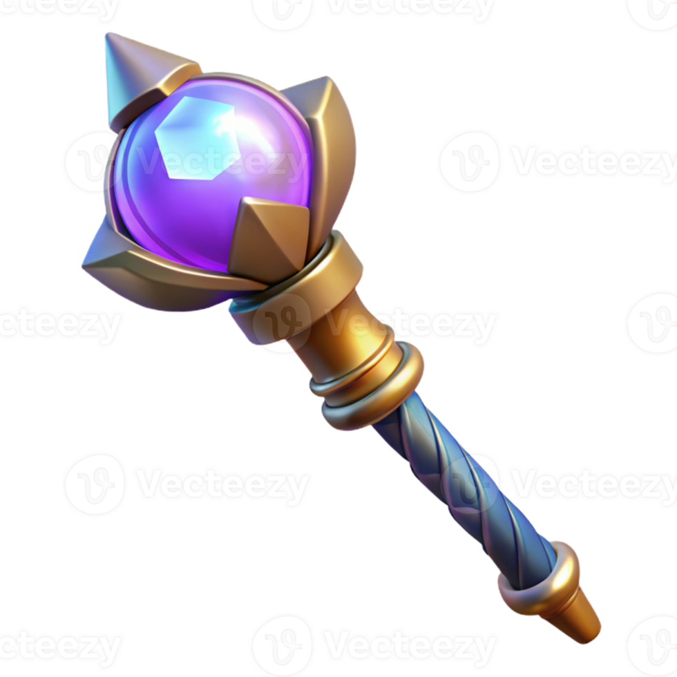 extraordinary abstract Fantasy 3D Render Magical Staff professional png