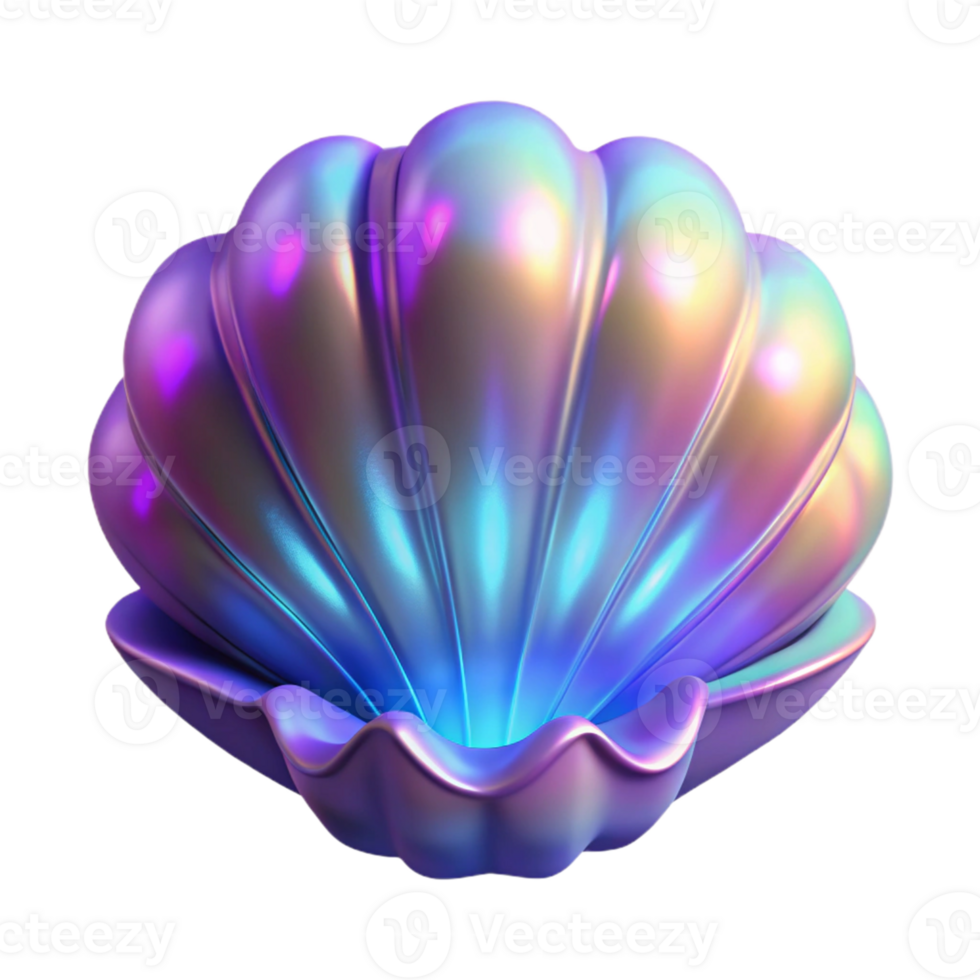 serene minimalist Iridescent 3D Shell Abstract Background authentic png
