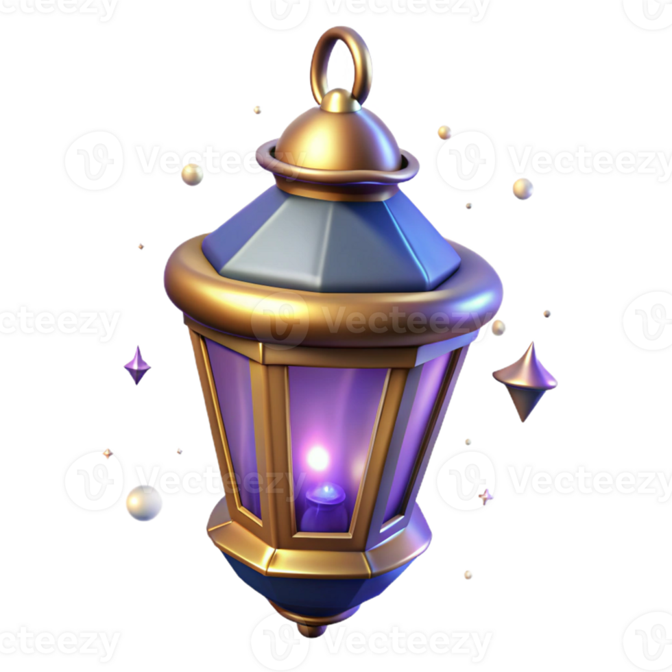 beautiful artistic 3D Render Glowing Lantern Illustration high quality png
