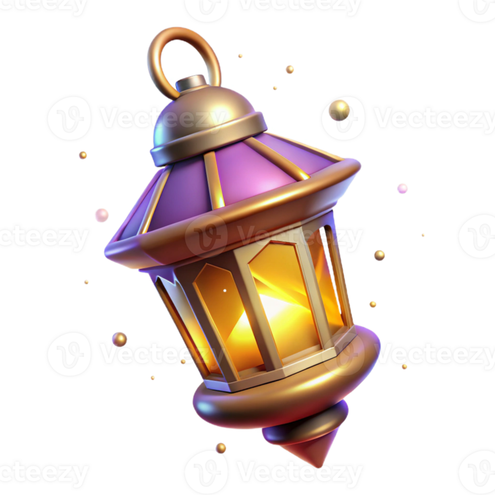 vibrant creative Glowing 3D Lantern Illustration authentic png