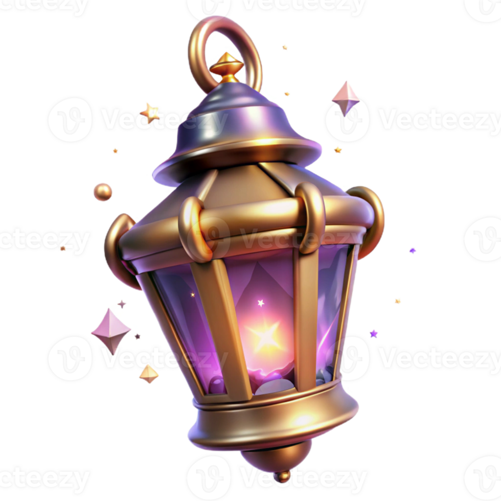serene rustic Enchanted 3D Lantern Illustration original png