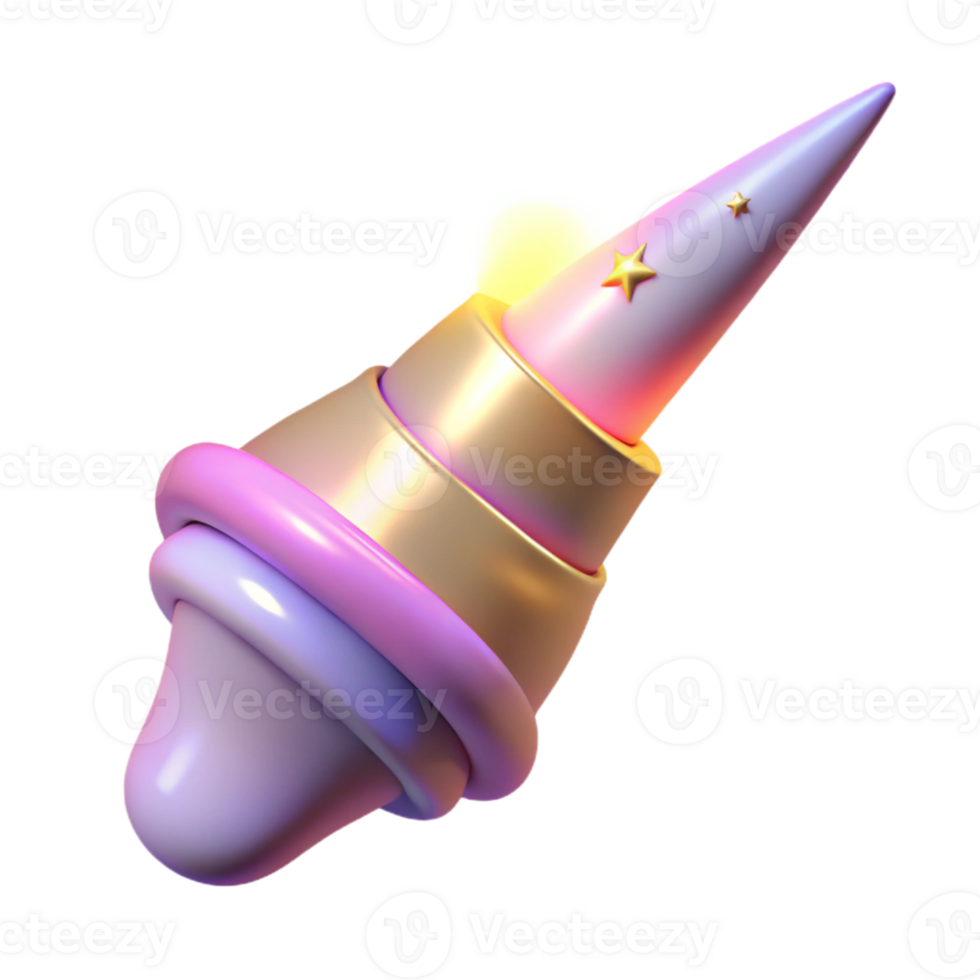 impressive rustic Pastel 3D Render of a Whimsical Unicorn Horn high resolution png